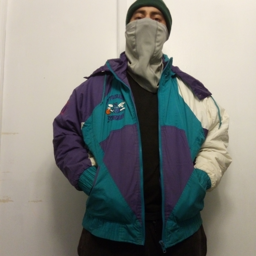 Pro Player Teal, Purple, and Cream Puffer Jacket